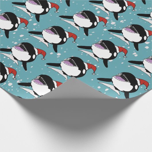 Kerstmis Orca Killer Whale Cadeaupapier (Hoek)