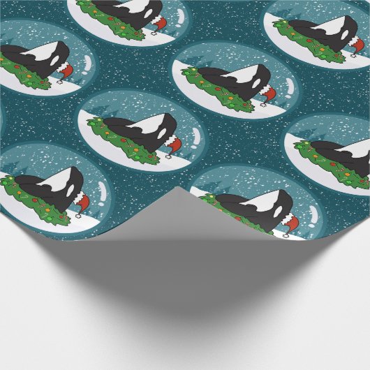 Kerstmis Orca Killer Whale Cadeaupapier (Hoek)