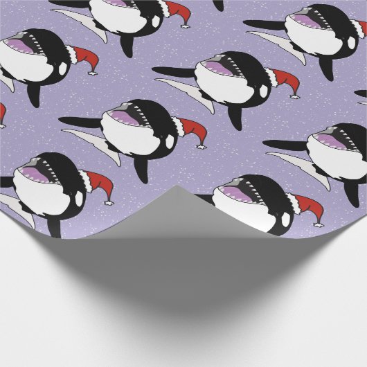 Kerstmis Orca Killer Whale Cadeaupapier (Hoek)
