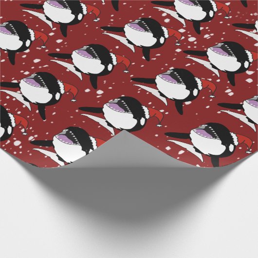 Kerstmis Orca Killer Whale Cadeaupapier (Hoek)