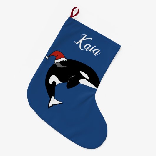 Kerstmis Orca Killer Whale Grote Kerstsok (Voorkant (Hangend))