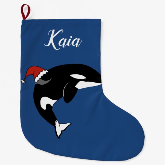 Kerstmis Orca Killer Whale Grote Kerstsok (Voorkant)