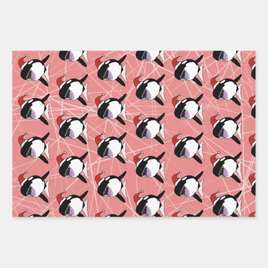 Kerstmis Orca Killer Whale Inpakpapier Vel (Voorkant 3)