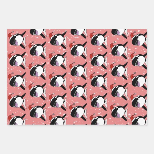 Kerstmis Orca Killer Whale Inpakpapier Vel (Voorkant)