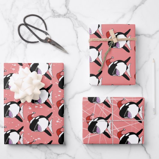 Kerstmis Orca Killer Whale Inpakpapier Vel (Voorkant)