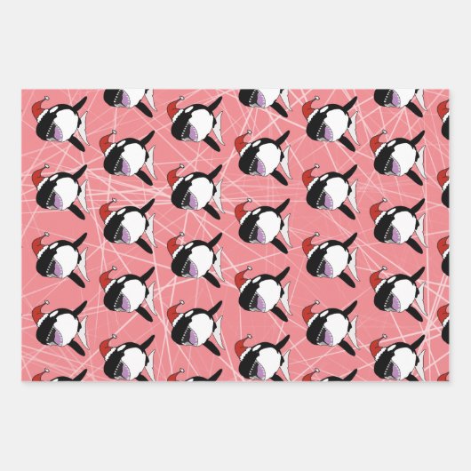 Kerstmis Orca Killer Whale Inpakpapier Vel (Voorkant 3)