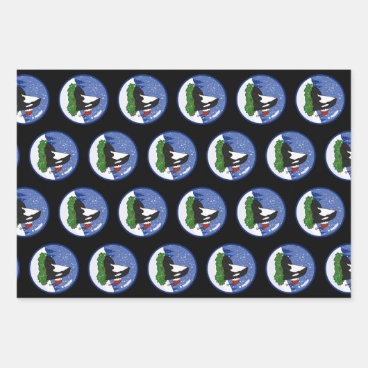 Kerstmis Orca Killer Whale Inpakpapier Vel (Voorkant 2)