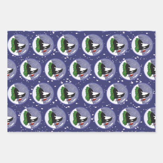 Kerstmis Orca Killer Whale Inpakpapier Vel (Voorkant)
