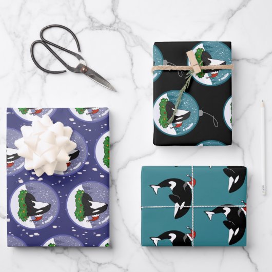 Kerstmis Orca Killer Whale Inpakpapier Vel (Voorkant)