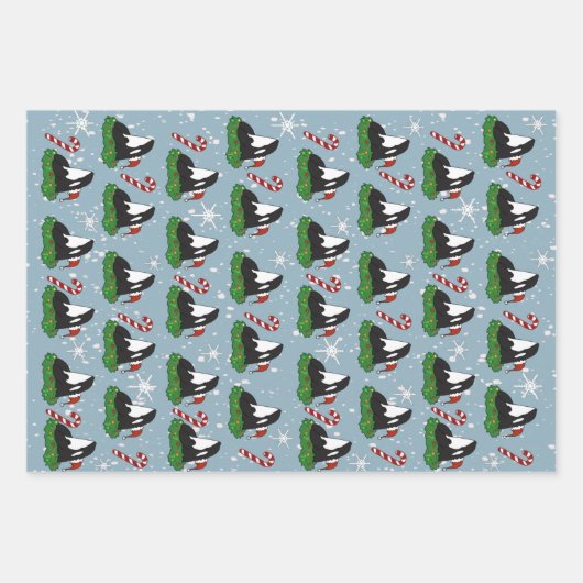 Kerstmis Orca Killer Whale Inpakpapier Vel (Voorkant)