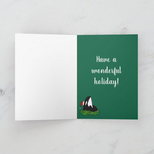 Kerstmis Orca Killer Whale Kaart (Binnen)