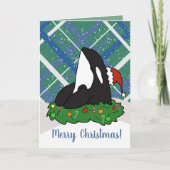 Kerstmis Orca Killer Whale Kaart (Voorkant)