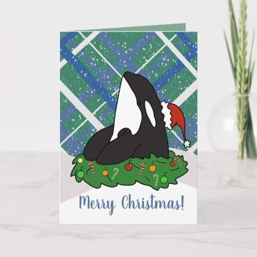 Kerstmis Orca Killer Whale Kaart (Voorkant)