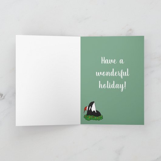 Kerstmis Orca Killer Whale Kaart (Binnen)