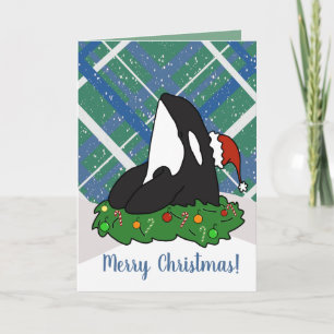 Kerstmis Orca Killer Whale Kaart