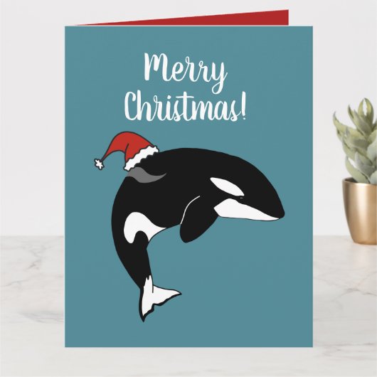 Kerstmis Orca Killer Whale Kaart (Kleine Plant)