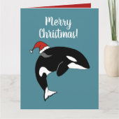 Kerstmis Orca Killer Whale Kaart (Voorkant)