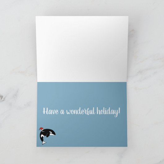 Kerstmis Orca Killer Whale Kaart (Binnen)