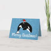 Kerstmis Orca Killer Whale Kaart (Voorkant)