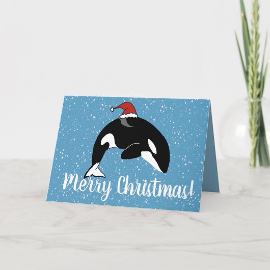 Kerstmis Orca Killer Whale Kaart (Voorkant)
