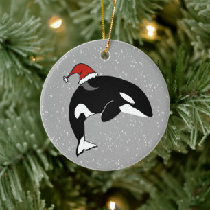 Kerstmis Orca Killer Whale Keramisch Ornament