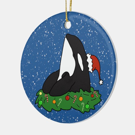 Kerstmis Orca Killer Whale Keramisch Ornament (Links)