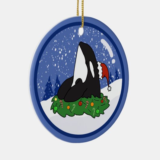 Kerstmis Orca Killer Whale Keramisch Ornament (Rechts)
