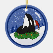 Kerstmis Orca Killer Whale Keramisch Ornament (Voorkant)