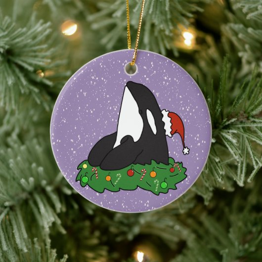 Kerstmis Orca Killer Whale Keramisch Ornament (Boom)