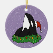 Kerstmis Orca Killer Whale Keramisch Ornament (Voorkant)
