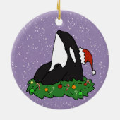 Kerstmis Orca Killer Whale Keramisch Ornament (Achterkant)