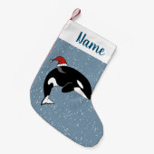 Kerstmis Orca Killer Whale Kleine Kerstsok (Voorkant (Hangend))