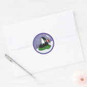 Kerstmis Orca Killer Whale Ronde Sticker (Envelop)