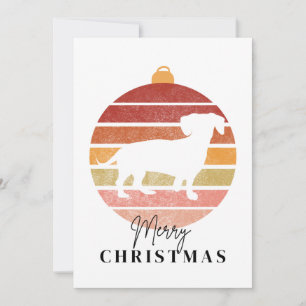 Kerstmis Ornament Dachshond Hond Silhouet Feestdagenkaart