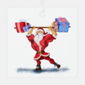Kerstmis Ornament Grappige Bodybuilder Santa Gift (Voorkant)