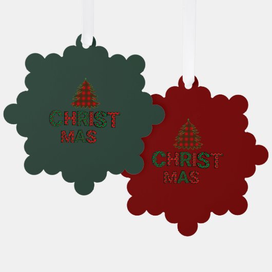 Kerstmis Ornament Kaart (Voorkant / Achterkant)