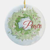 Kerstmis Ornament met woorden Joy en Peace (Achterkant)