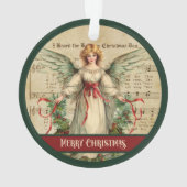 Kerstmis Ornament Retro Engel Vakantie Cadeau (achterkant)