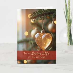 Kerstmis Ornament Romantische Liefde Hart Voor Vro Kaart