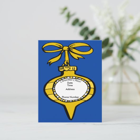 Kerstmis - Ornament Uitnodiging Kaart (Staand voorkant)