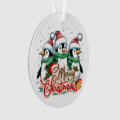 Kerstmis, ornamenten met pinguïns 05 (voorkant)
