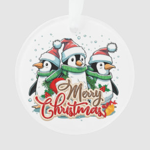 Kerstmis, ornamenten met pinguïns 05