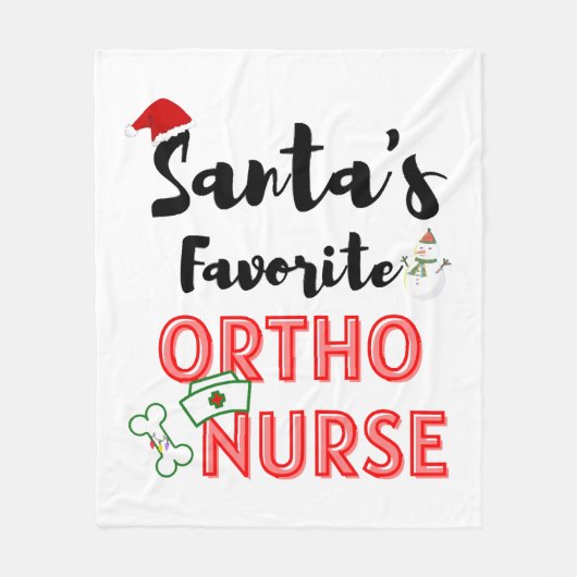 Kerstmis orthopedisch verpleegster fleece deken (Voorkant)