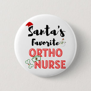 Kerstmis orthopedisch verpleegster ronde button 5,7 cm