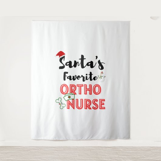 Kerstmis orthopedisch verpleegster wandkleed (Voorkant)