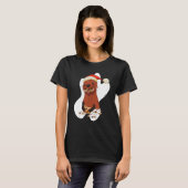 Kerstmis Otter die koekjes eet T-shirt (Voorkant volledig)