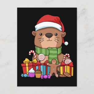 Kerstmis Otter Gift Kinder Zee Otter Briefkaart
