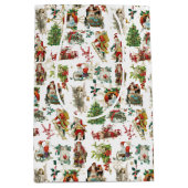 Kerstmis Oud en Retro Feestelijk Medium Cadeauzakje (Voorkant)