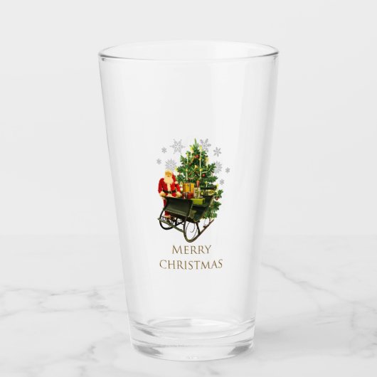 Kerstmis Oud-Hollands Kerstman Glas (Voorkant)