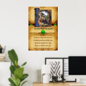 KERSTMIS Oud-Iers Kerstsegen Pergament Poster (Thuiskantoor)